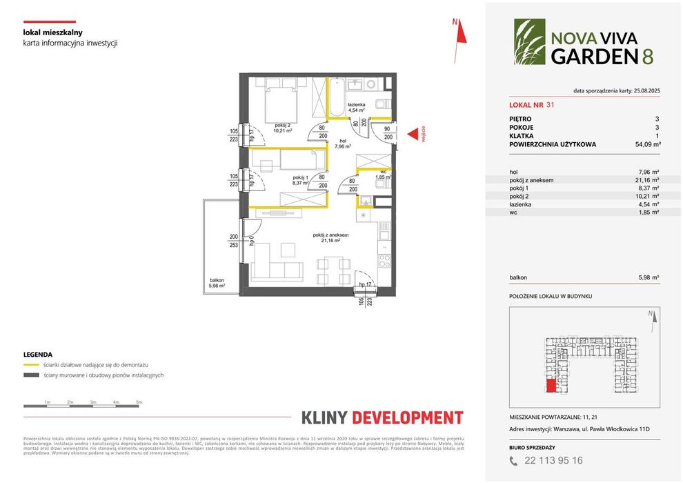 3-pokojowe mieszkanie 54m2 + balkon Bezpośrednio