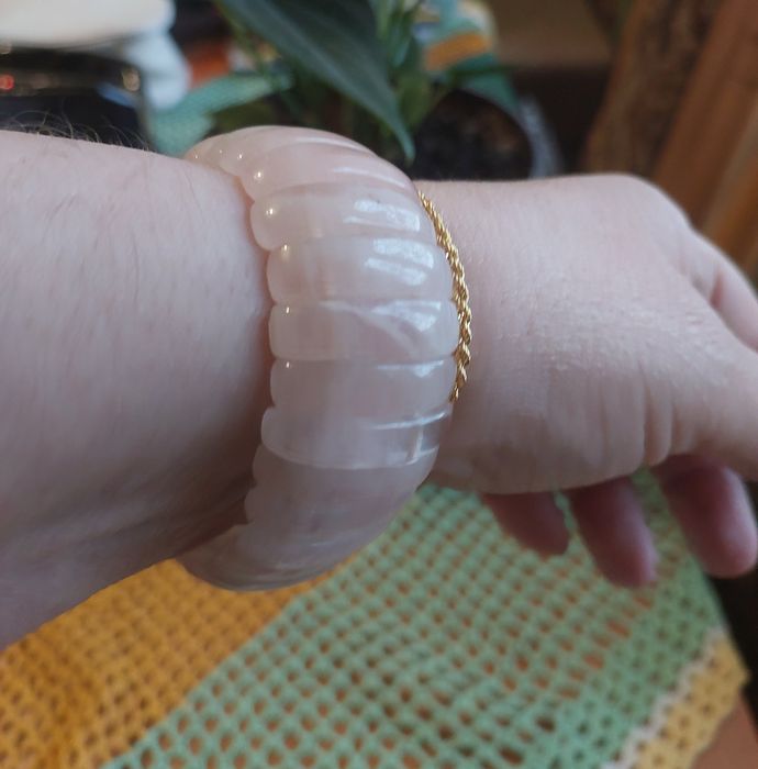 Bransoletka kwarc różowy.