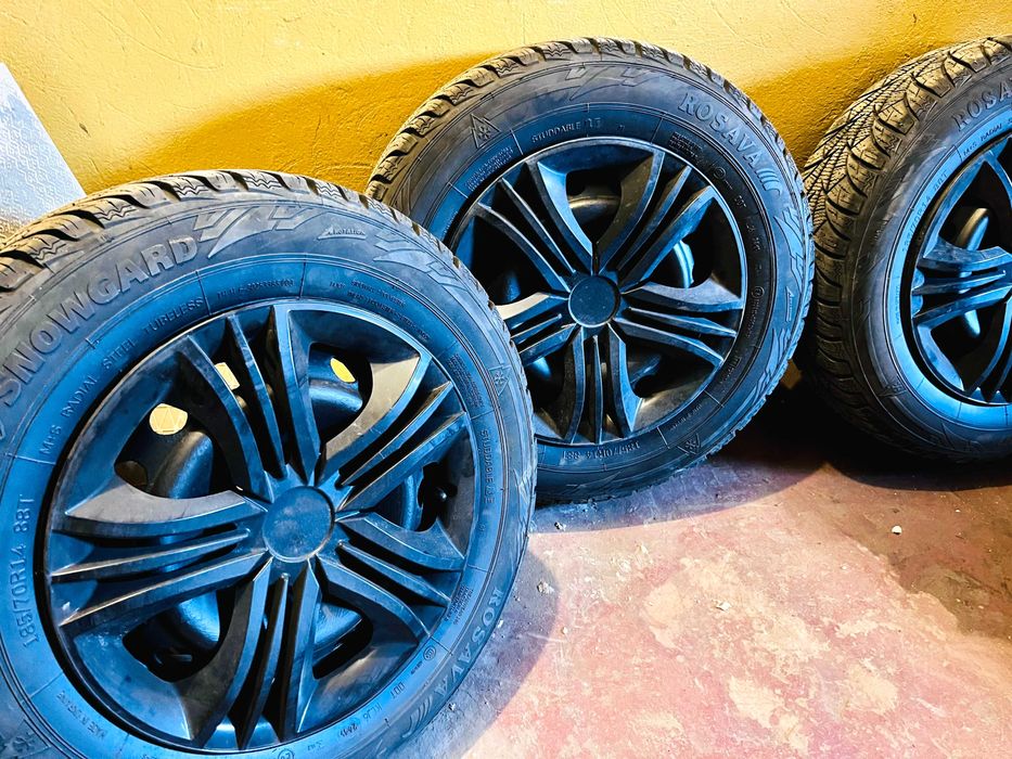 Зимние колеса в сборе 185/70 R14 Идеал + Колпаки