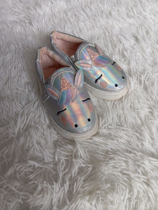 Trampki slip on wsuwane dziewczęce z jednorożcem unicornem holo 24