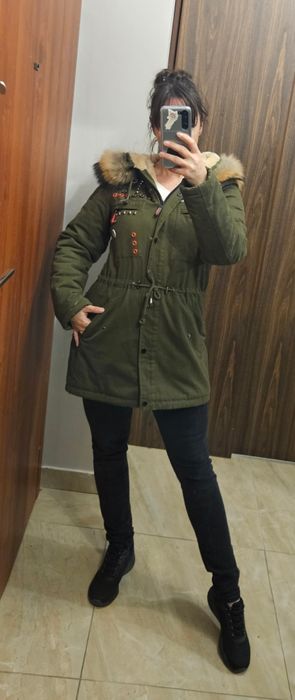 Zielona khaki kurtka parka Italy