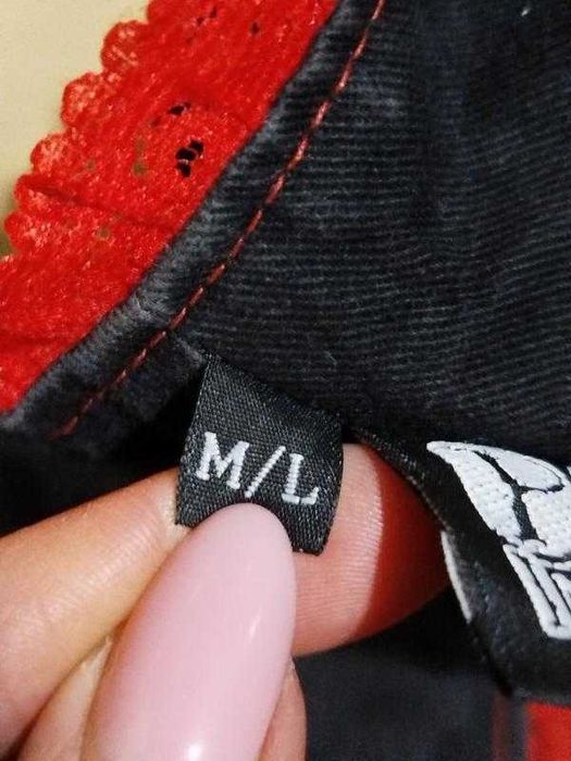 Пояс для чулок черно-красный Poizen