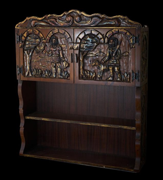 Piękny komplet mebli z litego drzewa Meble PRL