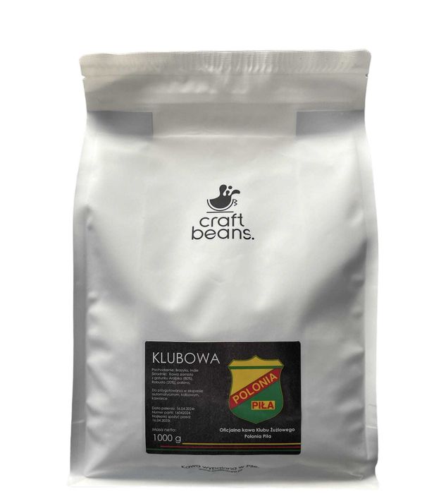 Klubowa kawa POLONII PIŁA Craft Beans 1 kg. ARABICA