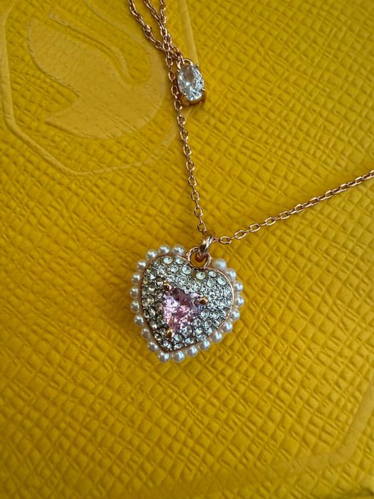 Кулон двосторонній серце Swarovski