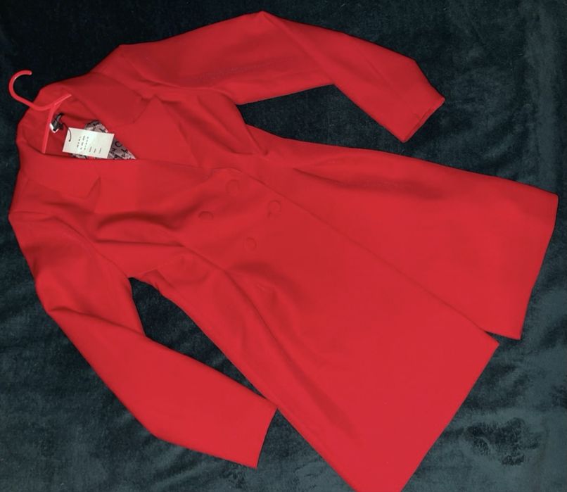 Червона сукня-жакет міні з розрізом, розмір 42, нова з біркою