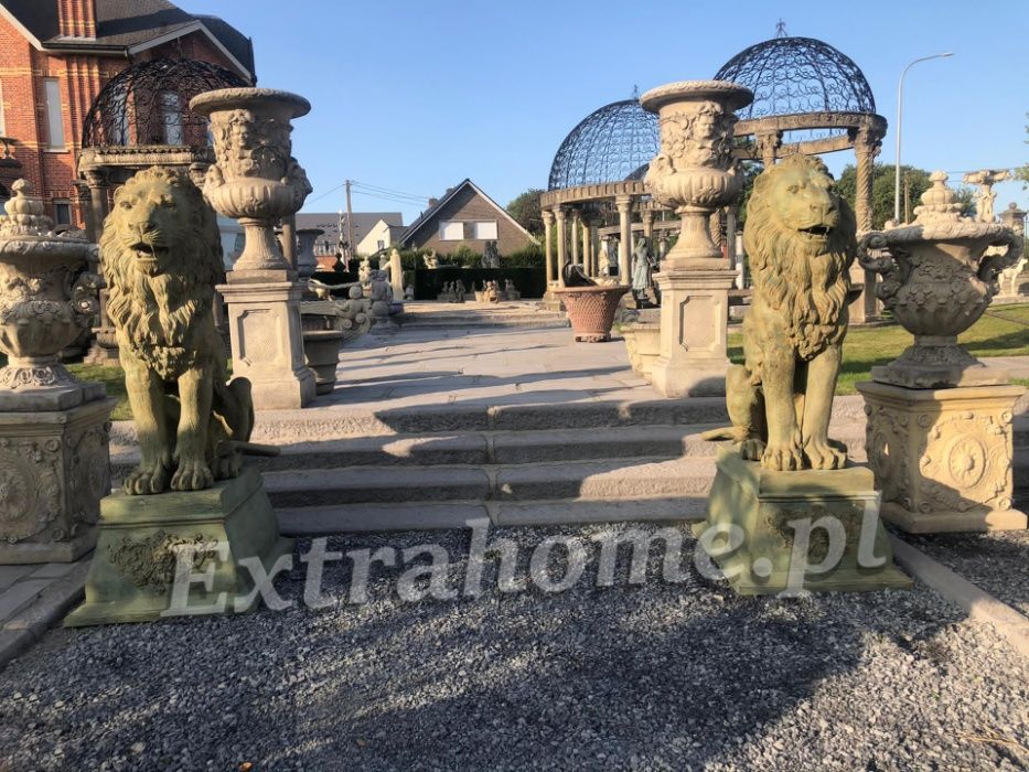 Lew z brązu H 117cm, Rzeźba Lwa z brązu . Lwy pałacowe .2szt