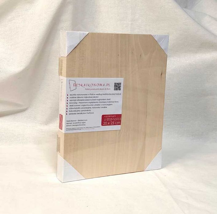 20x25x2,5 cm deska do ikon lipowa szpongi surowa
