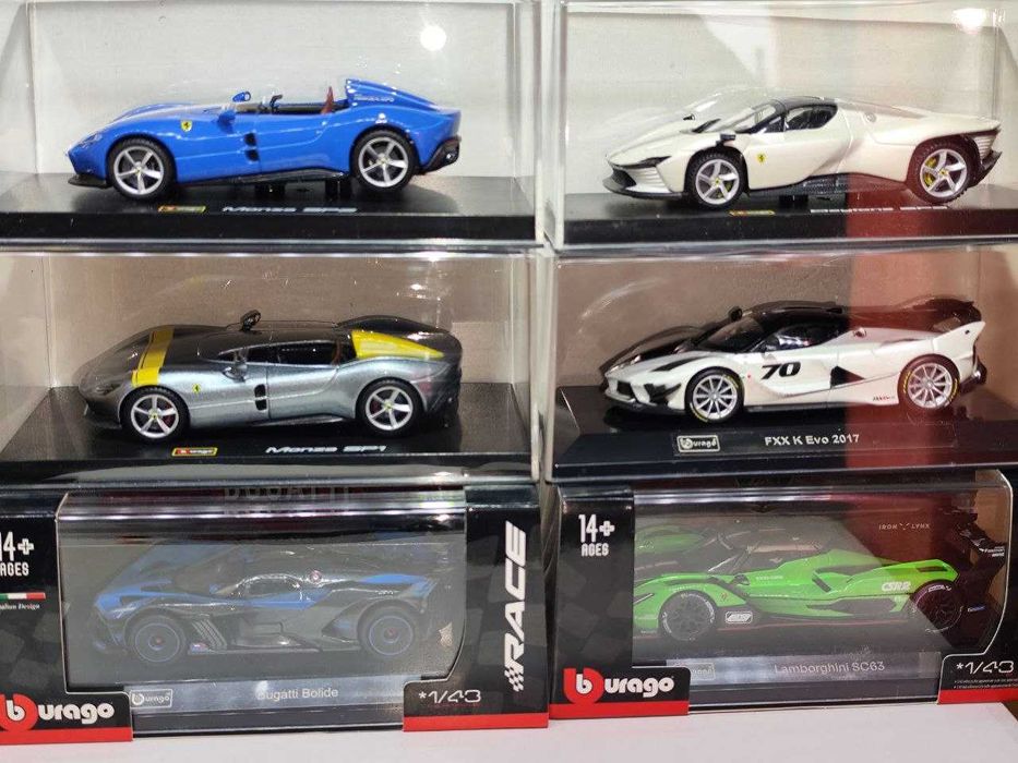 Моделі Burago 1:43 (Ferrari Lamborghini Bugatti)