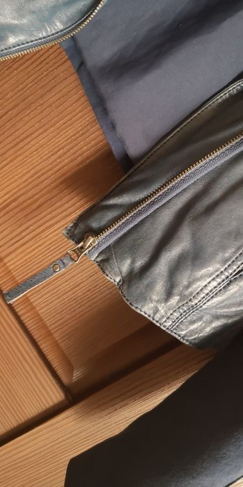 Kurtka skóra granatowa Stradivarius