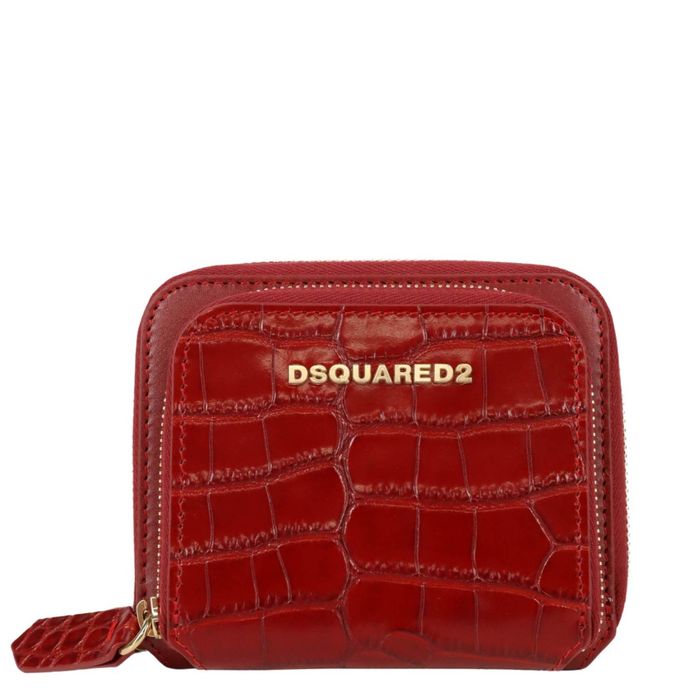 Portfel damski skórzany w kolorze czerwonym Dsquared2 ZBH1398