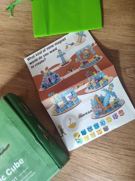 Klocki magnetyczne Minecraft wulkan zabawka edukacyjna