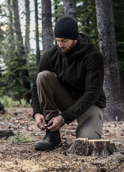 Флісова кофта з капюшоном на замку ЧОРНІ І ОЛИВА. Є ОПТ!