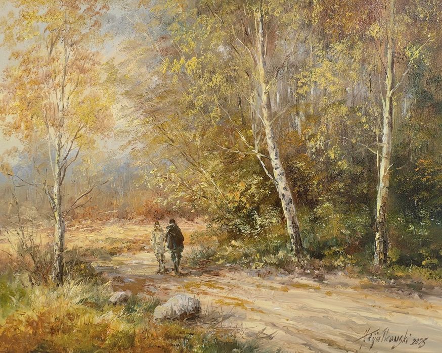 Obraz Olejny Spokojny spacer - Jacek Fijałkowski