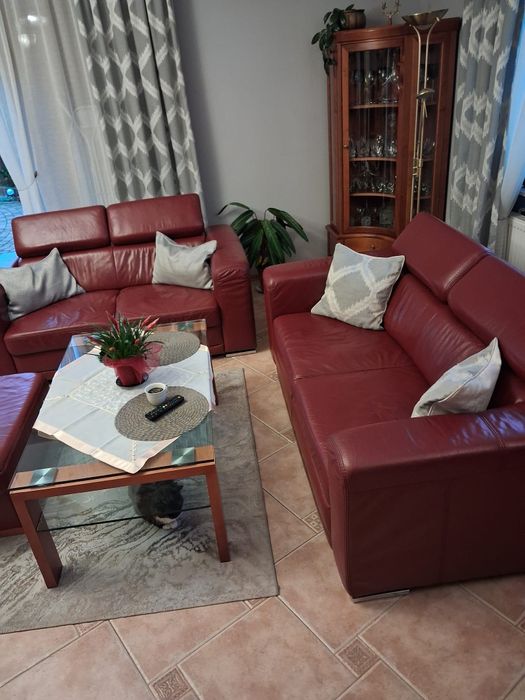 Komplet wypoczynkowy skórzany