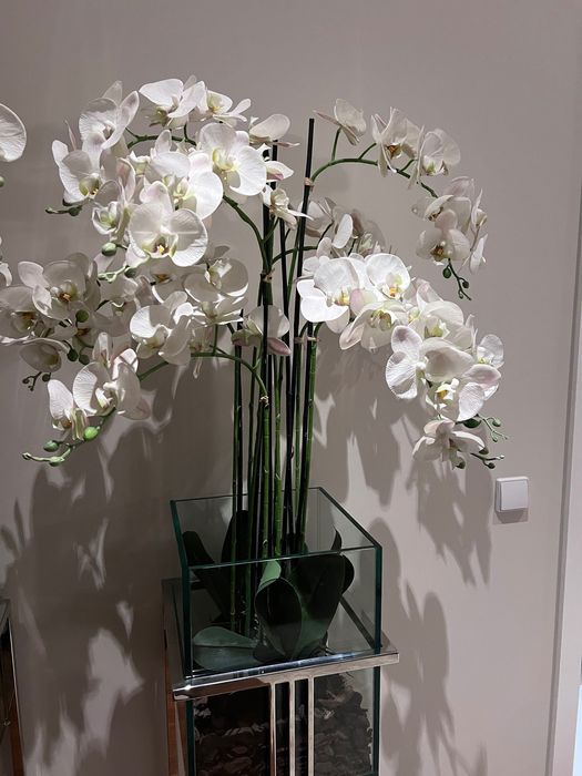 Orquídea decorativa branca artificial