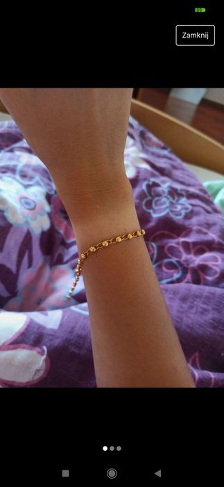 Pozłacana bransoletka na rękę