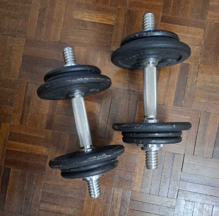 Barras e pesos perto 30kg + barras