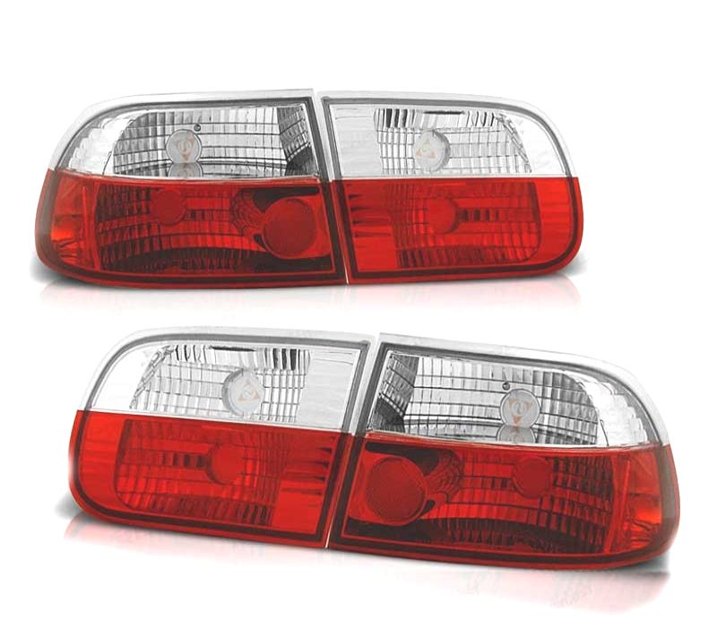FAROLINS TRASEIROS HONDA CIVIC 91-95 3D VERMELHO BRANCO LEX