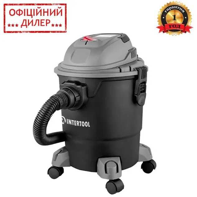 Пылесос строительный INTERTOOL DT-1020 (1200 Вт, бак 20 л, 17кПа)