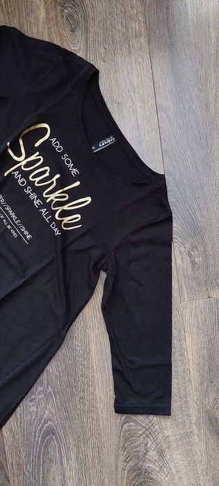 Bluzka damska dłuższa czarna luźna S