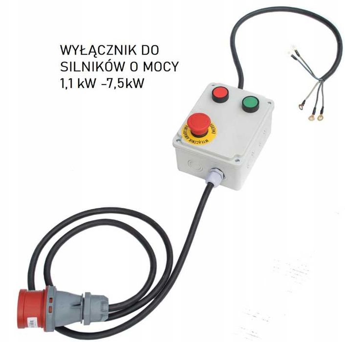 WYŁĄCZNIK WŁĄCZNIK DO SILNIKA silnikowy z grzybkiem wtyczką kablem 18A