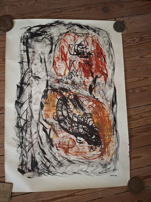 Pintura antiga assinada e datada