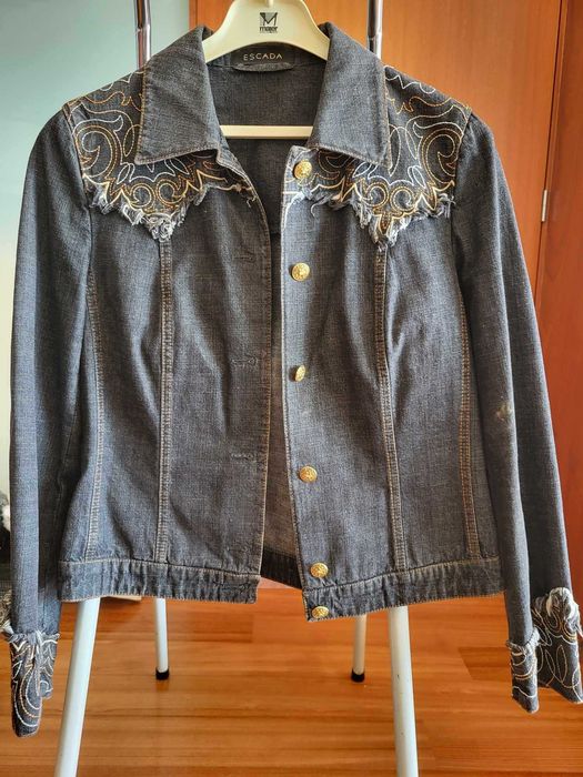 Denim Jacket with Camel Embroidery