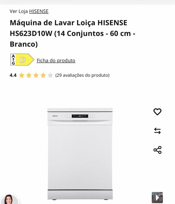 Maquina de lavar loica branca marca Hisence com muito pouco uso e com garantia
