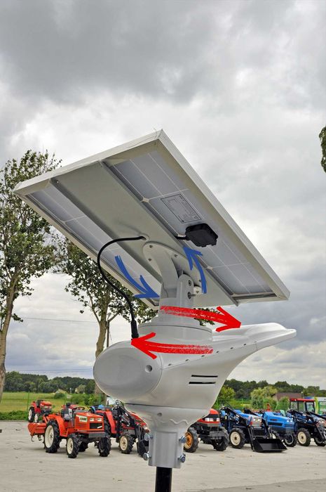 Lampa solarna uliczna Sanko SL-40-80 HYBRYDA 230V (LED 40W PV 80W)