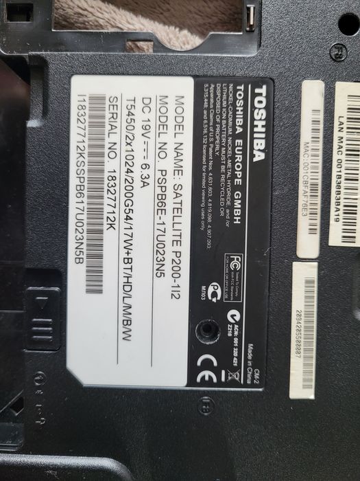 Płyta główna z procesorem i innymi częściami do toshiba satellite p200