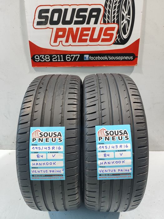 2 pneus semi novos 195-45R16 Hankook - Oferta dos portes