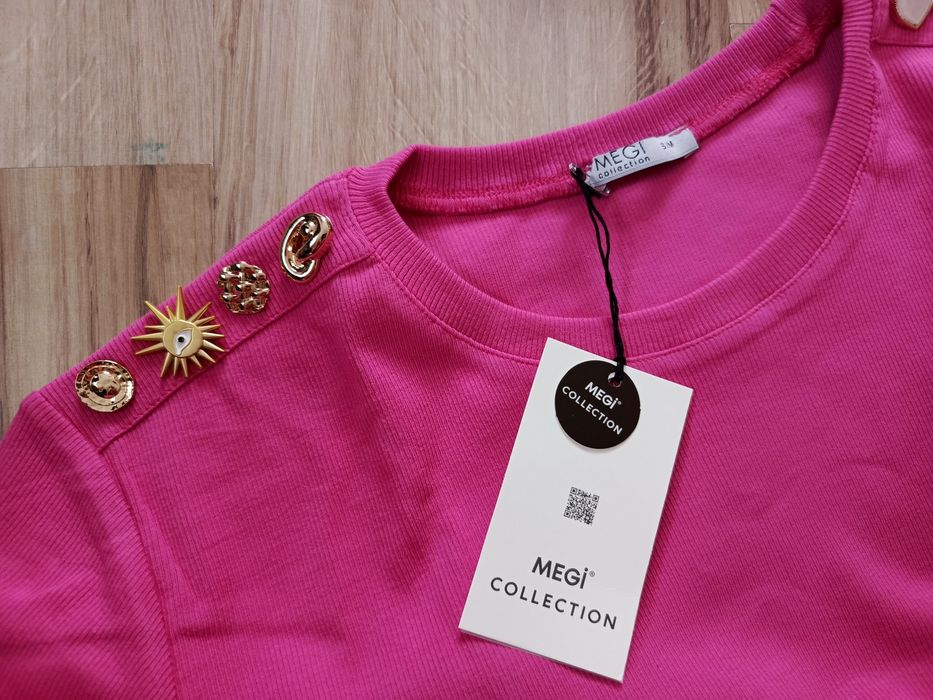 Bluzka damska Megi fuksja prążek uniwersalny