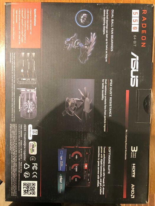 Відеокарта Asus AMD Radeon RX 550 2GB GDDR5 Phoenix — Ідеальний стан