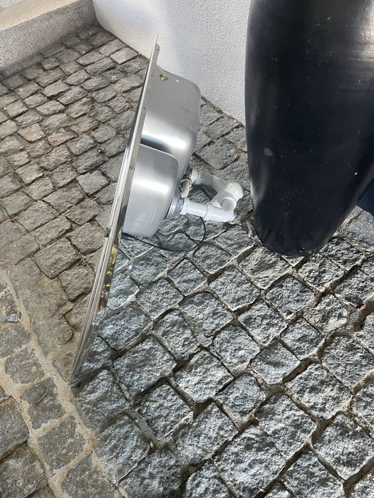 Lava loiça inox com escorredor