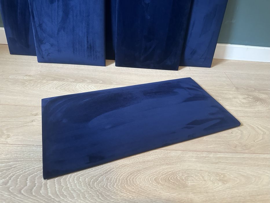 Panele tapicerowane 60x30 6 szt wezgłowie granat