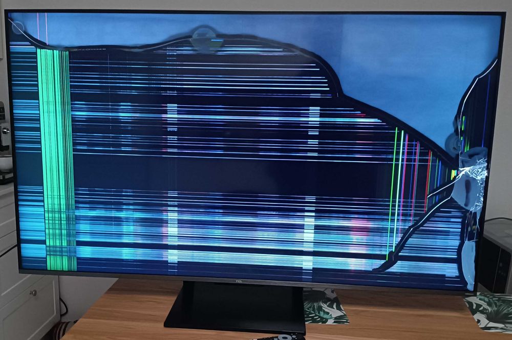 Telewizor QLED Płaski TCL 55c735 Uszkodzony Zbita Matryca Lublin