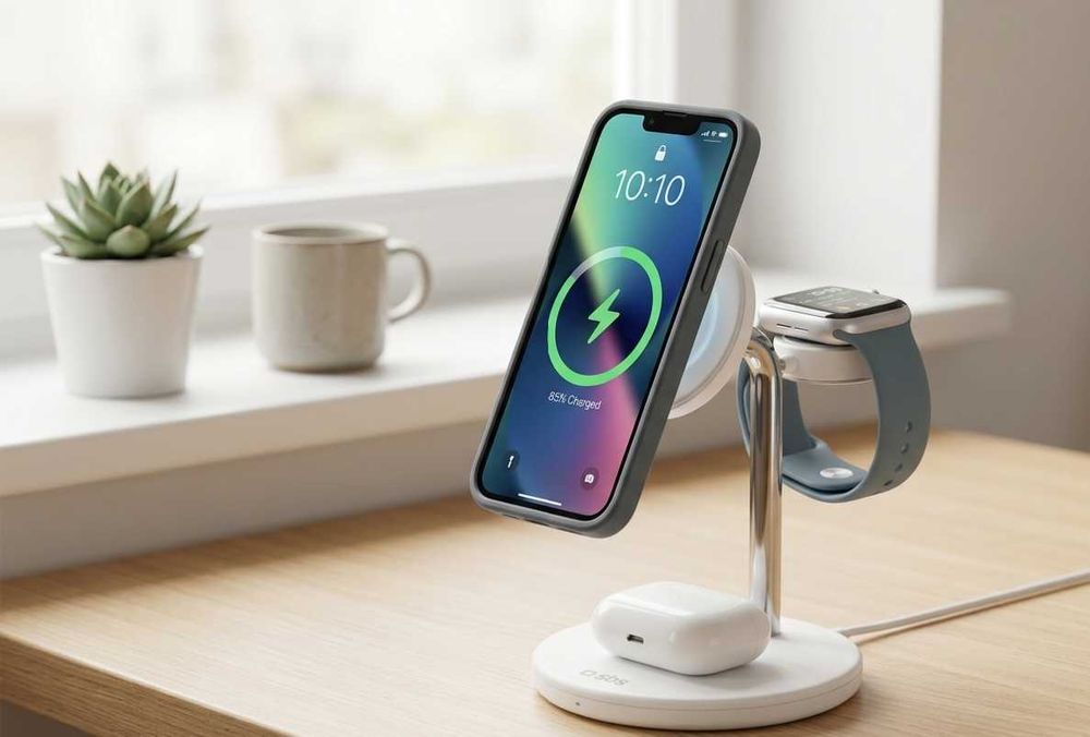 Ładowarka bezprzewodowa SBS 3w1 Wireless Charger Station 15W – NOWA!