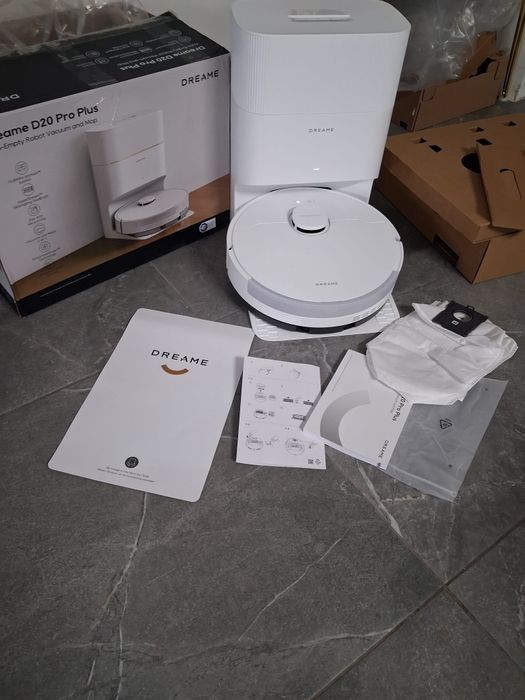 Odkurzacz robot Dreame D20 Pro Plus, moc ssania 13 000 Pa, czyszczenie narożników, samoczynne opróżnianie, nawigacja LDS, odkurzacz 2 w 1