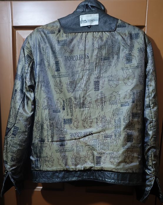 Мужская  кожаная куртка, черная  XL- 50/52