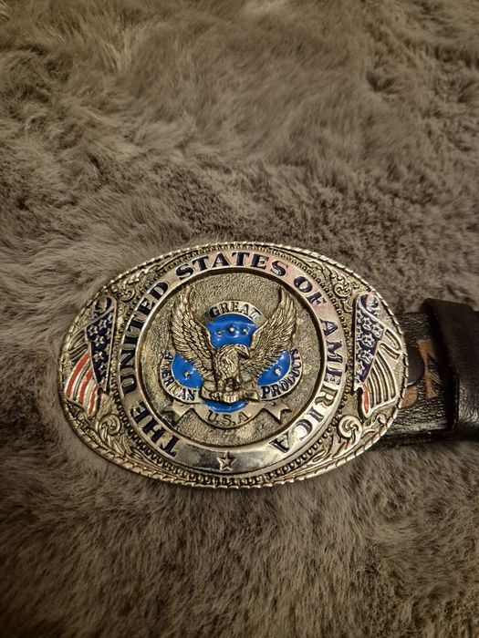 Klamra do paska USA – The United States of America, orzeł, emalia
