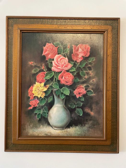 Quadro Decorativo com Natureza-Morta (Rosas)