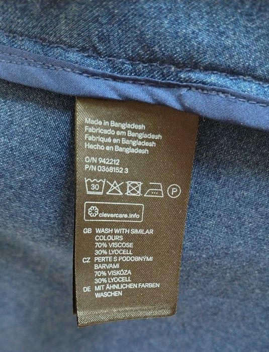 Narzutka - Żakiet jeans H&M, rozm 38, kolor Niebieski.