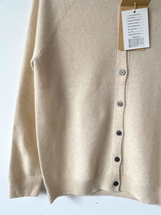 Nowy 100% wełna merino kardigan sweter kremowy basic merynos casual