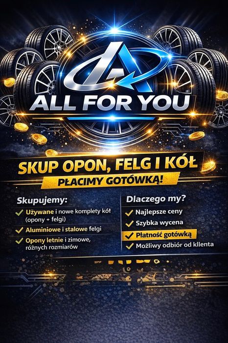 SKUP Opon - Kół - Felg - Używane oraz Nowe - DOJAZD DO KLIENTA - AFY