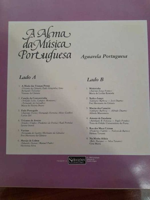 Conjunto de 8 vinis de "A alma da música portuguesa"