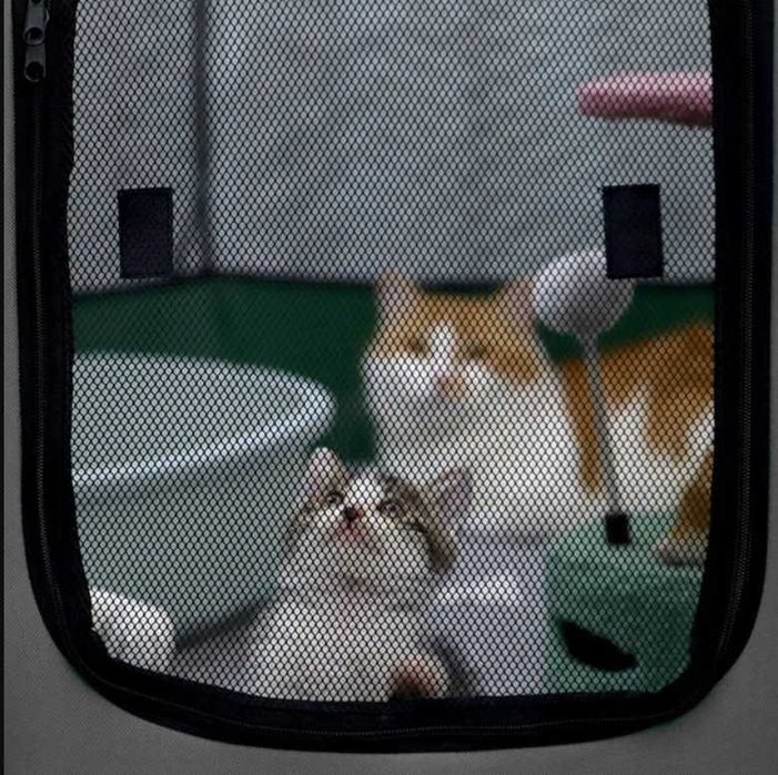 Складаний текстильний манеж для собаки або кішки 90 x 90 x 60 cm