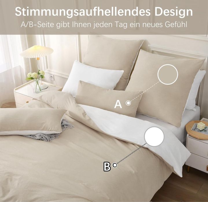 MILDLY Poszwa na kołdrę 140x200  z 1 poszewką na poduszkę 65x65 cm