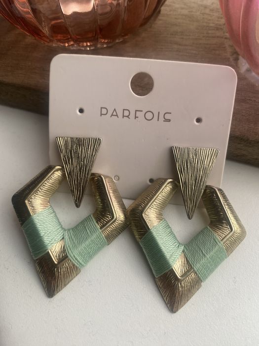Parfiois kolczyki złoto-miętowe