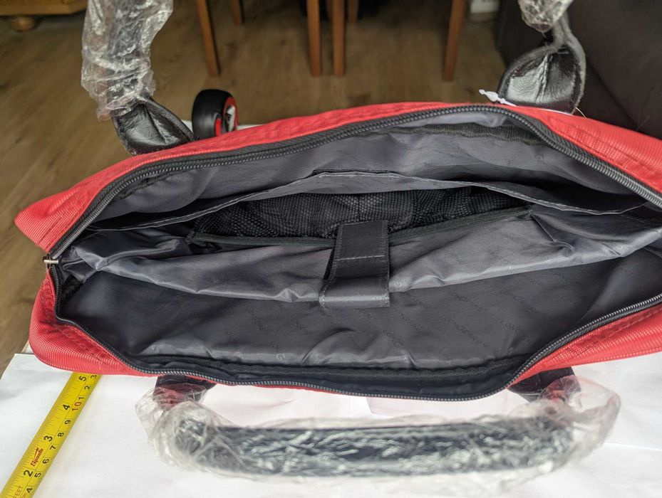 Nowa czerwona torba na laptopa 15.6 cala Longerre A4 elegancka aktówka do pracy